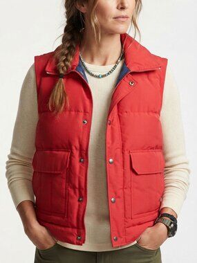 Vintage 80s Inuvik Outdoor Gear Feather Filled Quilted Vest Red Puffy Gorpcore